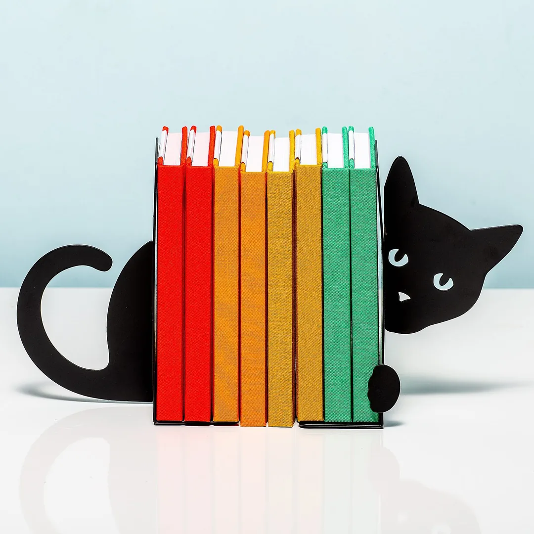 Boekensteunen verstopte kat
