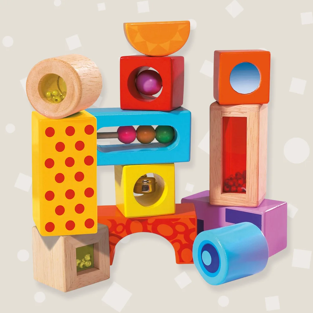 Houten blokken met geluid
