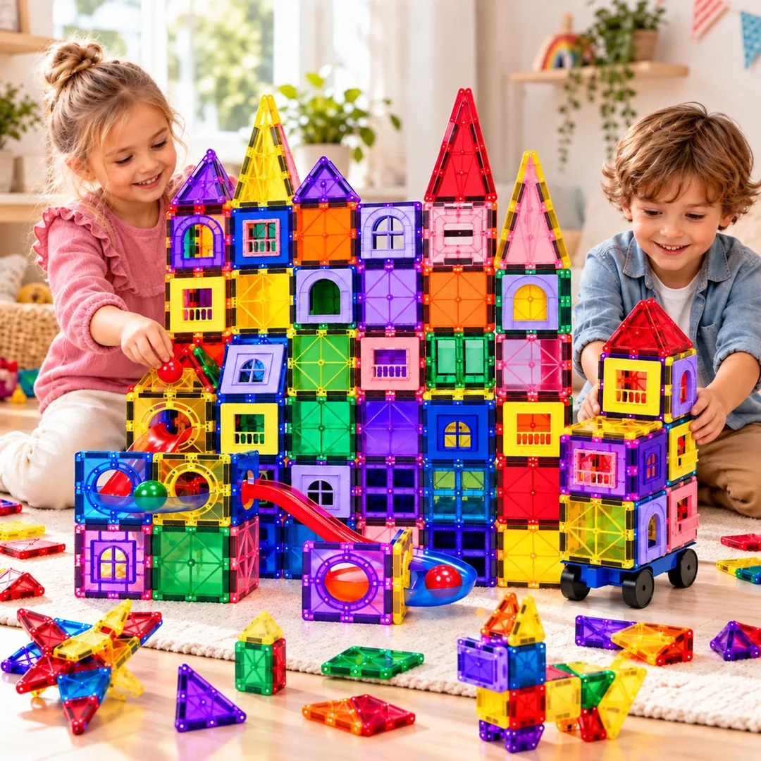 Magnetische tegels met knikkerbaan