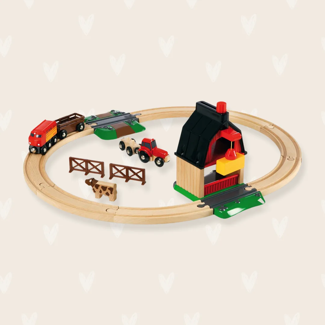 Treinset met boerderij